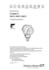 Endress+Hauser Cerabar S PMP75 Kurzanleitung
