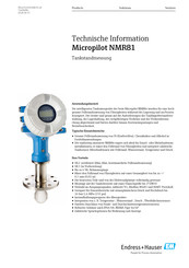 Endress+Hauser Micropilot NMR81 Technische Information