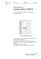 Endress+Hauser Liquiline System CA80COD Kurzanleitung
