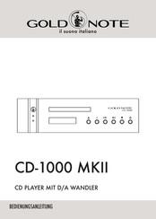 Gold Note CD-1000 MKII Bedienungsanleitung
