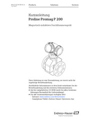 Endress+Hauser Proline Promag P 200 Kurzanleitung