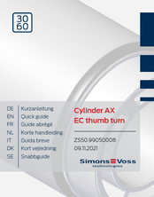 Simons Voss Technologies Cylinder AX EC thumb turn Kurzanleitung
