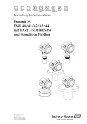 Endress+Hauser Prosonic M 44 Beschreibung Der Gerätefunktionen
