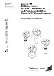 Endress+Hauser prosonic M FMU 41 Beschreibung Der Gerätefunktionen