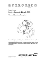Endress+Hauser Proline Prosonic Flow B 200 Kurzanleitung