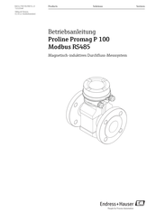 Endress+Hauser Proline Promag P 100 Modbus RS485 Betriebsanleitung