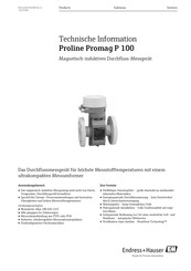 Endress+Hauser Proline Promag P 100 Technische Information