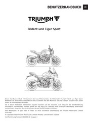 Triumph Tiger Sport Benutzerhandbuch