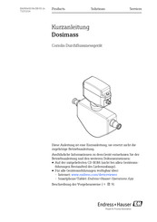 Endress+Hauser Dosimass Kurzanleitung