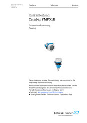Endress+Hauser Cerabar PMP51B Kurzanleitung