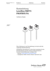 Endress+Hauser Levelflex FMP55 PROFIBUS PA Kurzanleitung