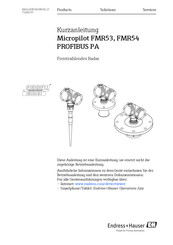 Endress+Hauser Micropilot FMR53 PROFIBUS PA Kurzanleitung