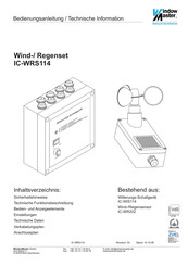 WindowMaster IC-WRS114 Bedienungsanleitung / Technische Information