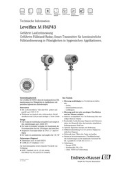 Endress+Hauser Levelflex M FMP43 Technische Information