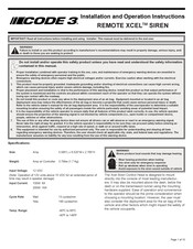 Code 3 XCEL Installations- Und Bedienungsanleitung