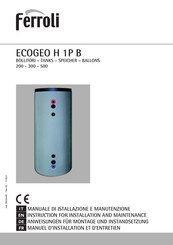 Ferroli ECOGEO H 1P B 200 Anweisungen Für Montage Und Instandsetzung