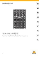 Behringer 173 QUAD GATE/MULTIPLES Schnellstartanleitung