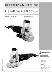 Janser HF150 P Betriebsanleitung