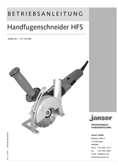Janser 114 130 000 Betriebsanleitung