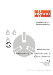 Busch Enivac RE 0016 B Installation Und Betriebsanleitung