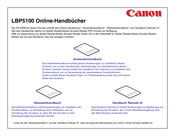 Canon i-Sensys LBP5100 Anwenderhandbuch