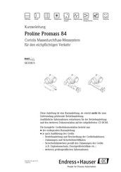 Endress+Hauser Proline Promass 84 Kurzanleitung