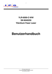 IPG YLR-6000-C-WW Benutzerhandbuch