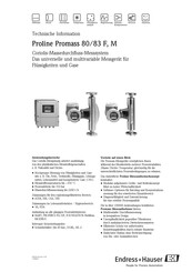 Endress+Hauser Proline Promass 83F Technische Information