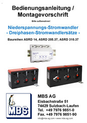 MBS ASRD 310.37 Serie Bedienungsanleitung / Montagevorschrift