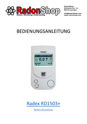 RADEX RD1503+ Bedienungsanleitung