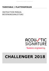 Acoustic Signature CHALLENGER 2018 Bedienungsanleitung