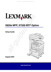 Lexmark X820e MFP Einrichtungsanleitung