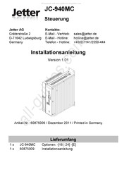 Jetter JC-940MC Installationsanleitung