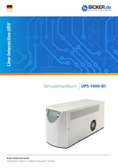 Bicker Elektronik UPS-1000-B1 Benutzerhandbuch