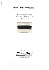PianoDisc QuietTime PoRecord X Silent-System Bedienungsanleitung