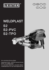 Leister WELDPLAST S2-PVC serie Bedienungsanleitung