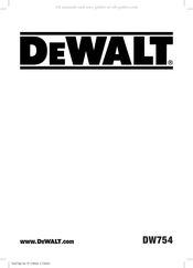 DeWalt DW754 Bersetzt Von Den Originalanweisungen
