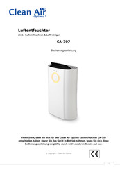 Clean Air Optima CA-707 Smart Bedienungsanleitung