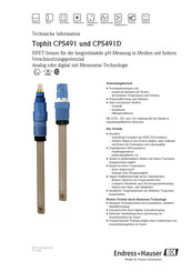 Endress+Hauser Tophit CPS491D Technische Information