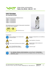VAT 10836 Montage-, Betriebs- Und Serviceanleitung