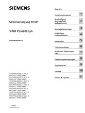 Siemens SITOP PSU6200 24 V/1 Gerätehandbuch