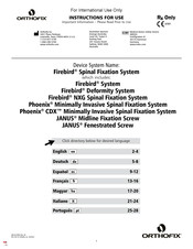 Orthofix Firebird Wirbelsäulen-Fixationssystem Gebrauchsanleitung