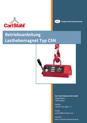 CarlStahl CSN 600 Betriebsanleitung