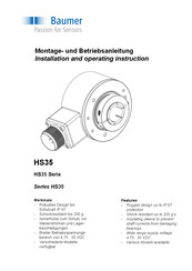 Baumer HS35 Serie Montage- Und Betriebsanleitung
