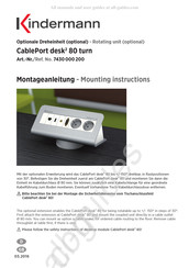 Kindermann CablePort desk2 80 Montageanleitung