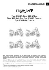 Triumph Tiger 1200 GT 2021 Benutzerhandbuch