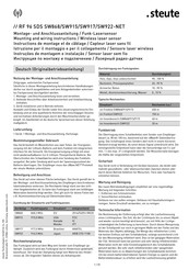 steute RF 96 SDS SW915-NET Montage- Und Anschlussanleitung