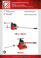 HOLZMANN-MASCHINEN UB100 Betriebsanleitung