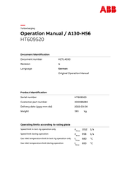 ABB HT609520 Bedienungsanleitung