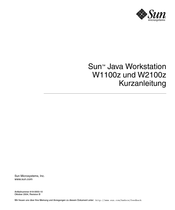 Sun Microsystems Java Workstation W2100z Kurzanleitung